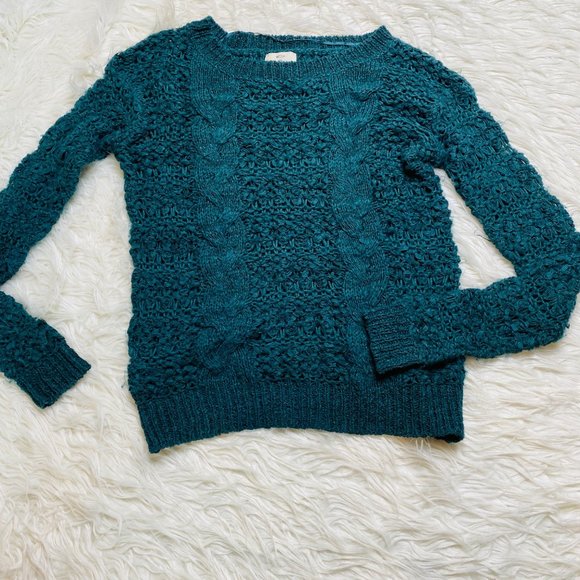 Pins & Needles Boat Neck Teal Knit Sweater Pullover Womens Size XS - Picture 1 of 9
